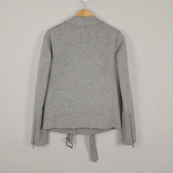 Theory Wool Cashmere Grey Tralsmin Moto Biker Jacket Size P/XS - Picture 7 of 13